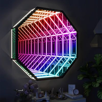 Décoration de chambre à coucher Délicate Art Déco Panneaux muraux avec miroir à LED