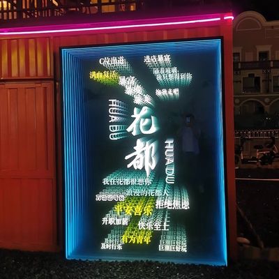 3D Abyss Mirror Neon Acrylique Lettres lumineuses avec des lumières Neno Délicate Taille personnalisée Forme