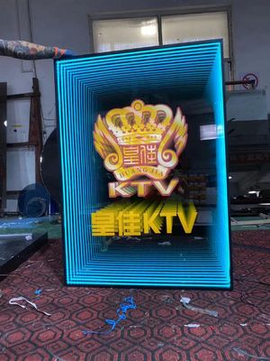 3D Abyss Mirror Neon Acrylique Lettres lumineuses avec des lumières Neno Délicate Taille personnalisée Forme