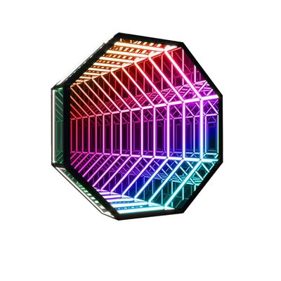 Boîte de lumière au néon Logo du mur de fond Logo du tunnel coloré Rétroviseur de l'abîme Rétroviseur lumineux