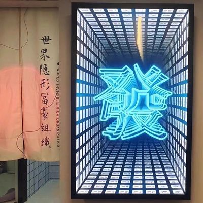 Mini LED et néon lumières miroir infini lettres lumineuses acryliques avec fixation à vis