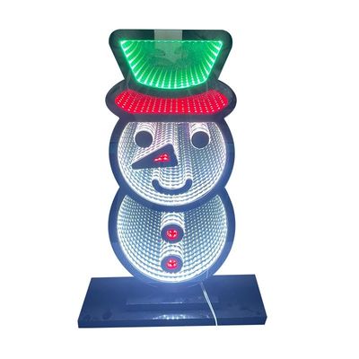 Décoration de la maison Homme de neige Lumière Infinity Mirror avec flux lumineux 1000lm et câble d'alimentation