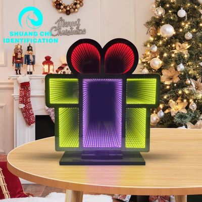 Décoration de la maison Homme de neige Lumière Infinity Mirror avec flux lumineux 1000lm et câble d'alimentation
